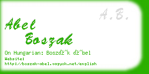 abel boszak business card